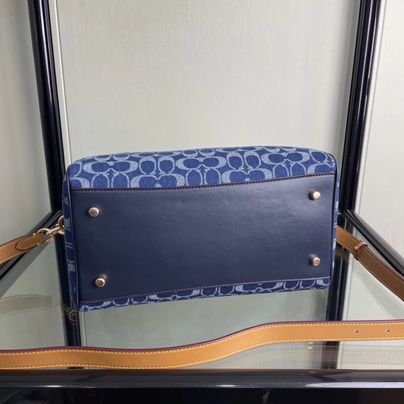 Coach Rowan Satchel Bag In Signature Denim Canvas NWT CY699 - Picture 3 of 8